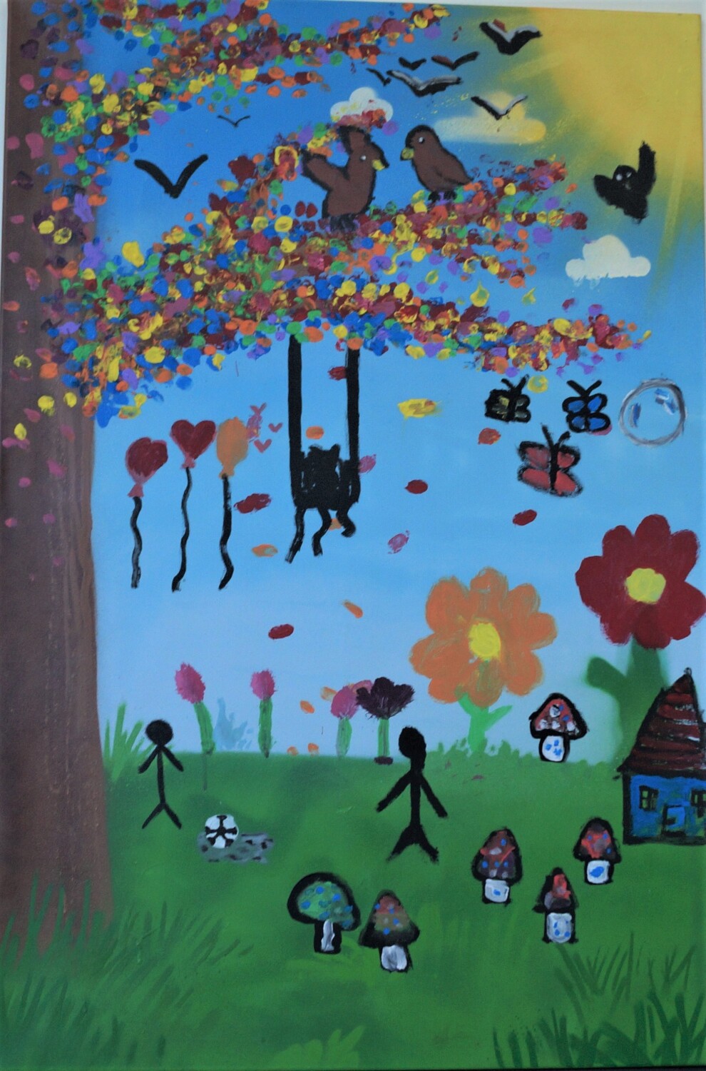 LOT 5 - Künstler: Kinder der Gemeinschaftsunterkunft „HERO“ und Senioren aus Reinickendorf Jahr: 2025 - H 120 cm x 80 cm