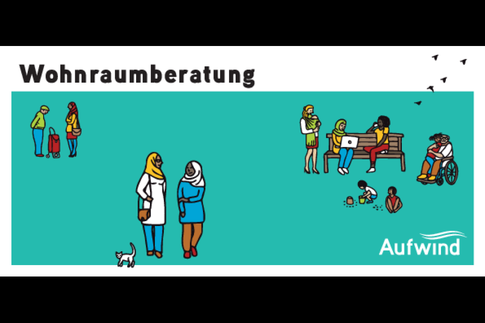 Flyer für Integrationsfonds-Projekt Wohnraumberatung von Aufwind gGmbH
