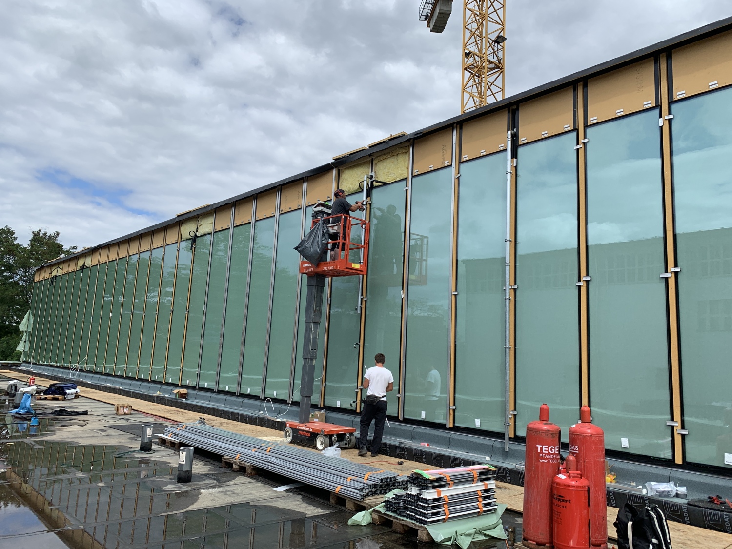 Installation von Glasflächen