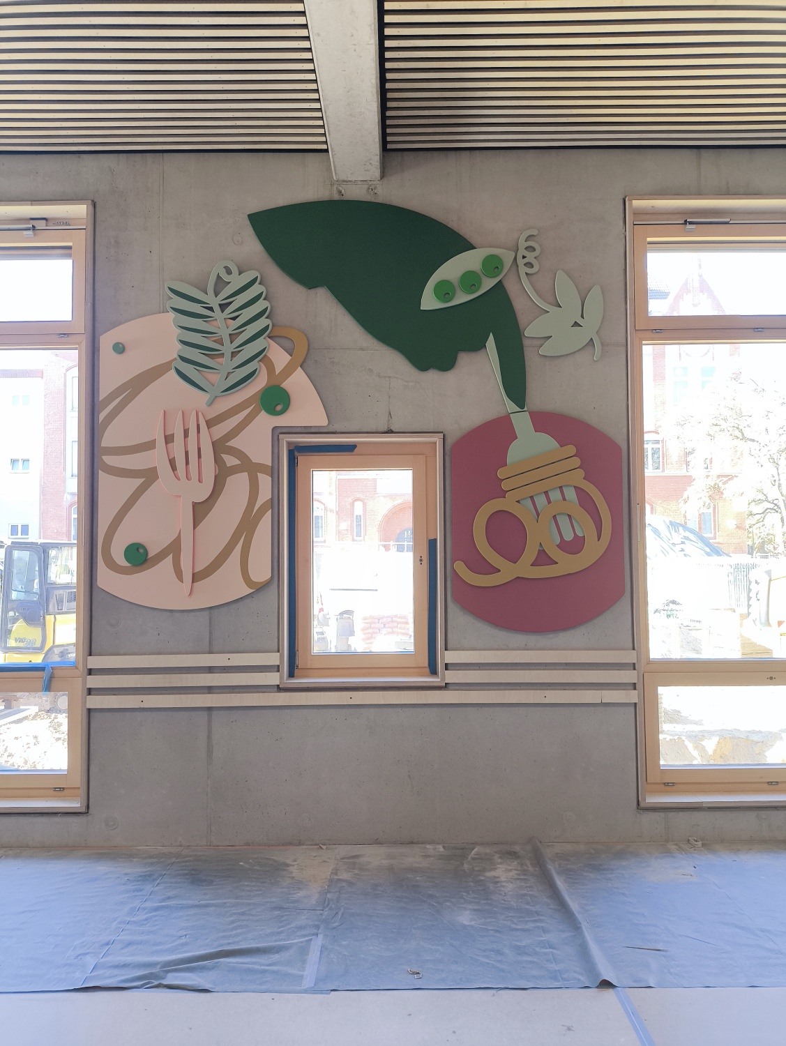 "Kunst am Bau" in der MEnsa der Mark Twain Schule