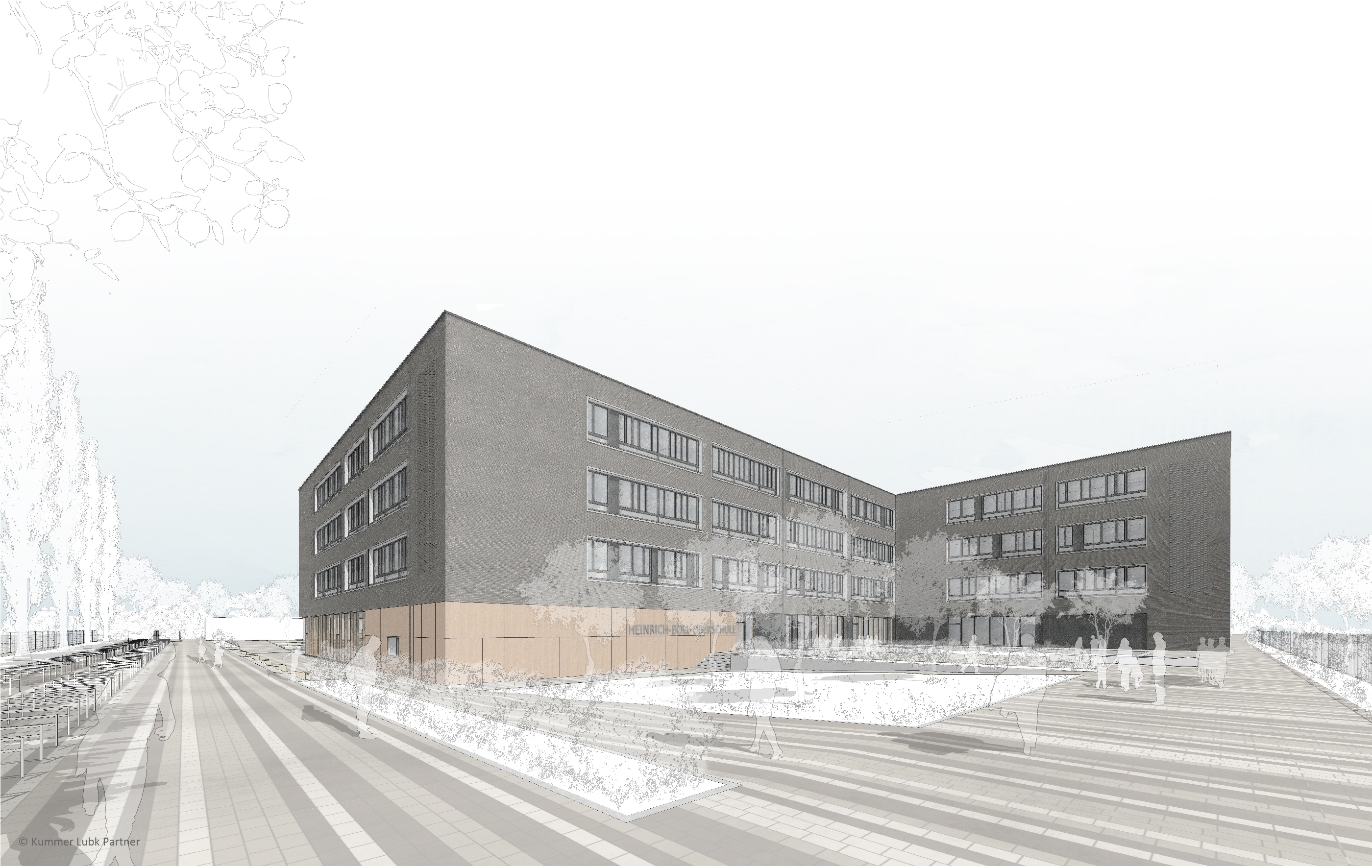 Visualisierung des Neubaus Heinrich-Böll-Oberschule
