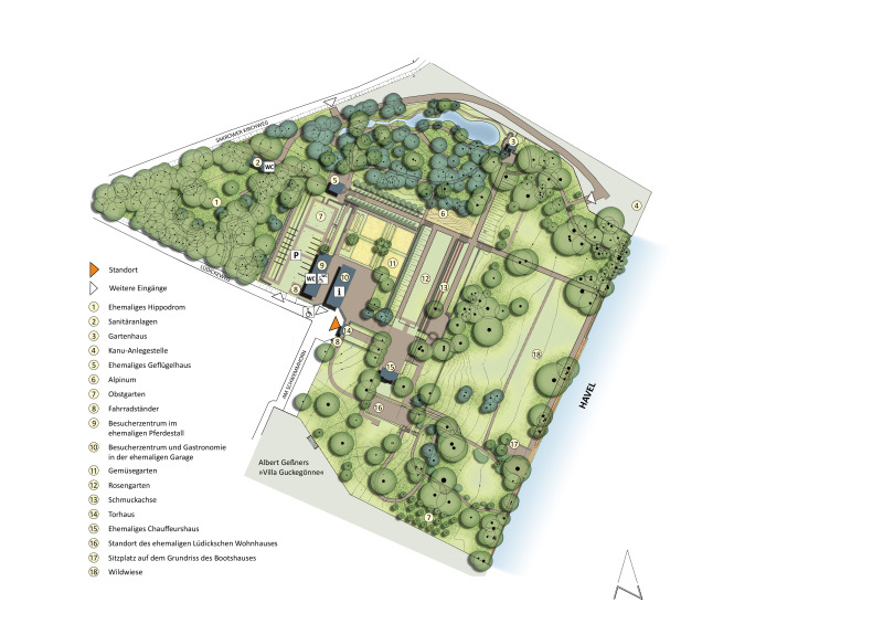 Plan des Landhausgartens Dr. Max Fraenkel