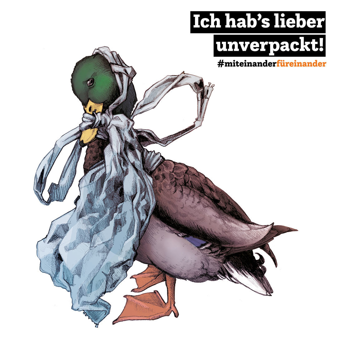 Kampagne #MiteinanderFüreinander, Illustration "Ich hab's lieber unverpackt!"