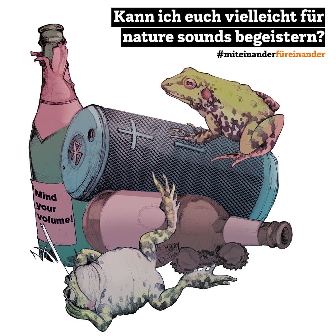Kampagne #MiteinanderFüreinander, Illustration "Kann ich euch vielleicht für nature sounds begeistern?"