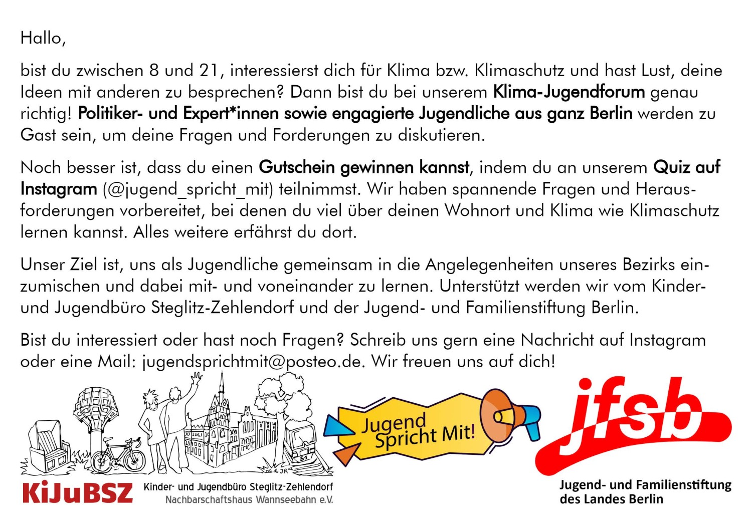 Flyer Jugend Spricht Mit! - Klima retten, aber wie (23.03.2023) - Seite 2