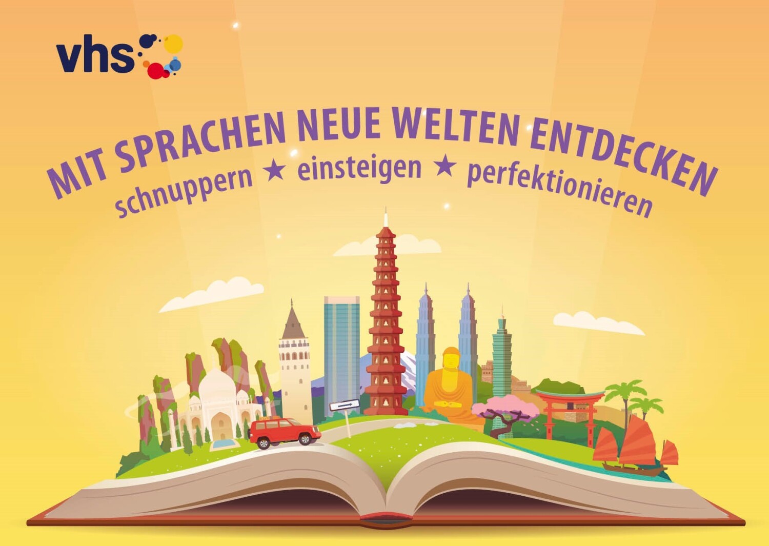 Flyer zur Kooperation (Vorderseite) VHS und Bibliothek