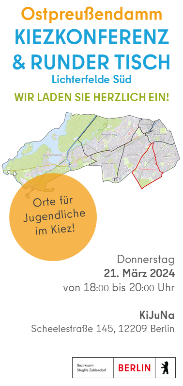 Einladung Kiezkonferenz & Runder Tisch Ostpreußendamm am 21.03.2024