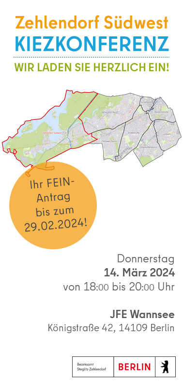 Einladung Kiezkonferenz Zehlendorf Südwest am 14.03.2024