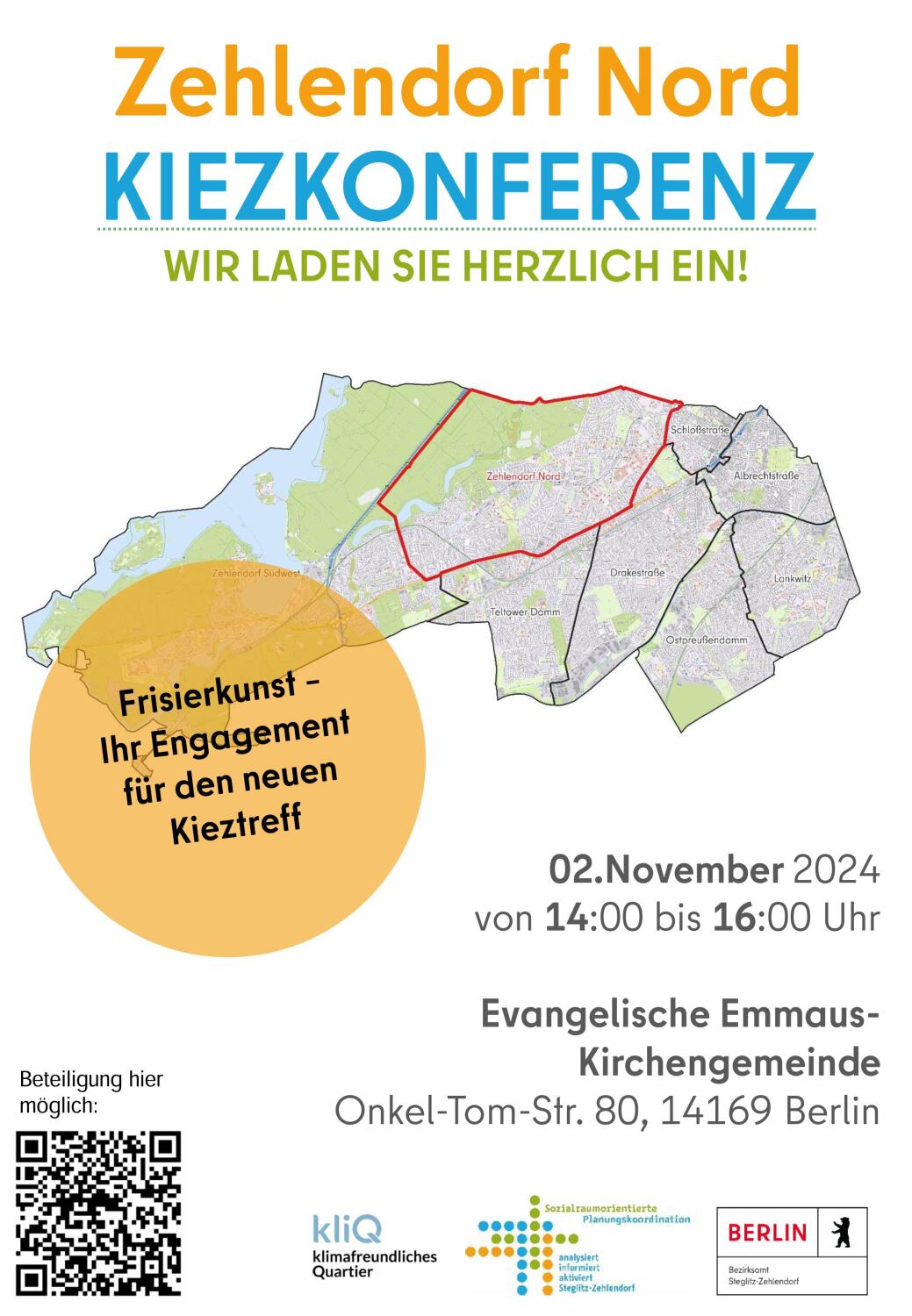 Einladung Kiezkonferenz Zehlendorf Nord am 02.11.2024