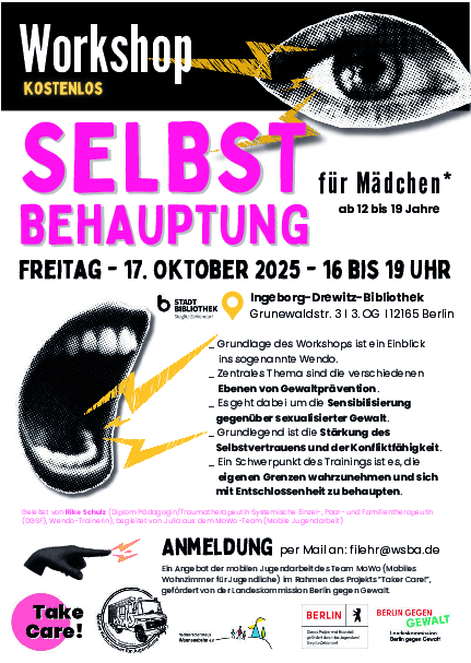 Flyer Selbstbehauptungs WS 2025 Bibliothek