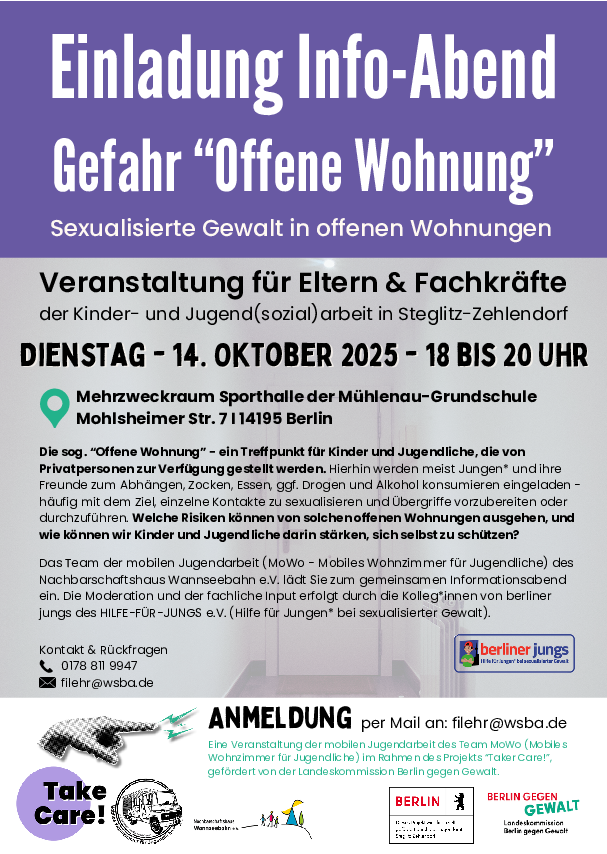 Einladung Info Abend Gefahr Offene Wohnung