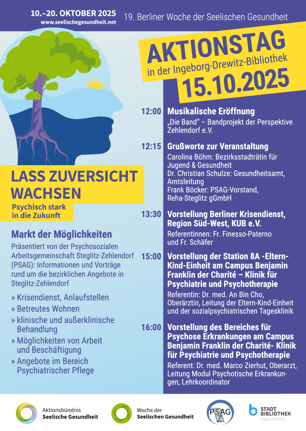 Programm zum Aktionstag im Rahmen der 19. Berliner Woche der Seelischen Gesundheit