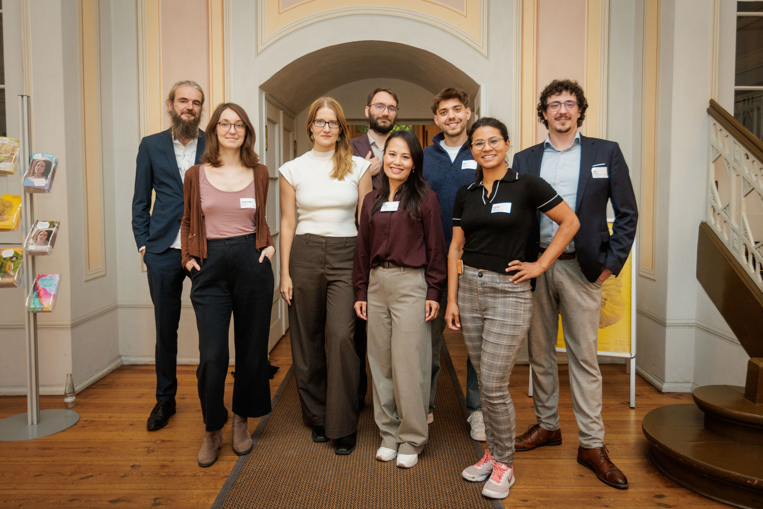 v.l.n.r.: Tom Bresemann und Magdalena Birkmann (Lettrétage e. V.), Francesca Hermani und Patrick Skarupke-Witten (Zukunftszentrum Berlin), Thuy Hänelt-Do und Tom Barth (Digitalagentur Berlin), Lalida Große und Juri Effenberg (Regionalinkubator Berlin Südwest)