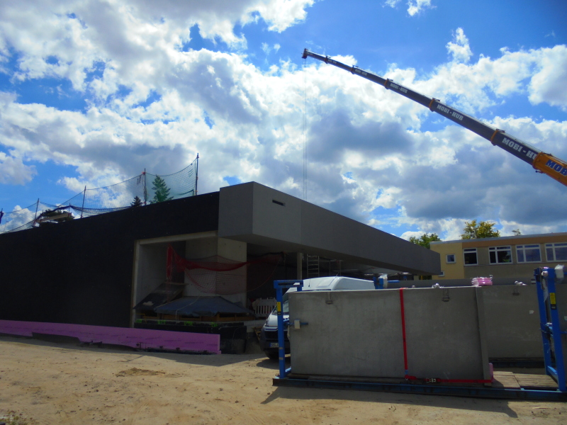 Baustelle Sporthalle Grundschule am Karpfenteich - Stand: 22.07.2020