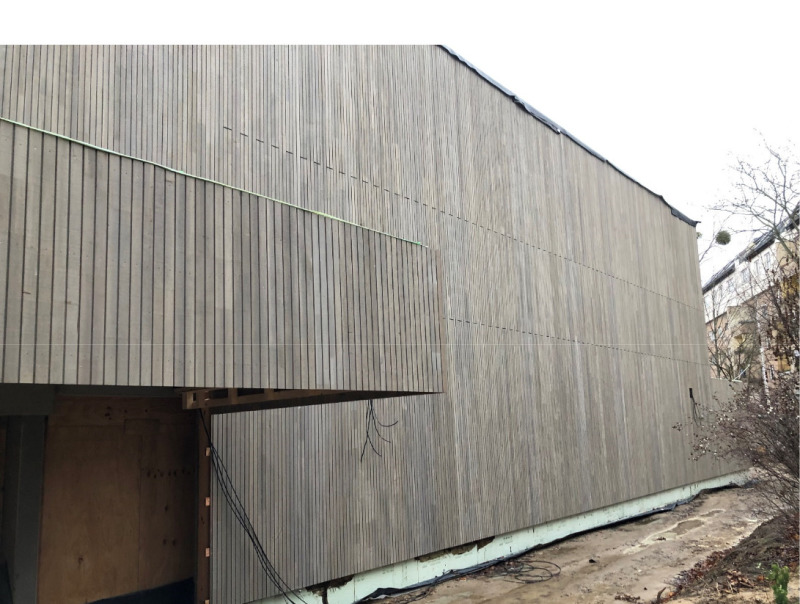 Typensporthalle Grundschule Stadtpark Steglitz - Fassade Achse A - Stand: 08.01.2021