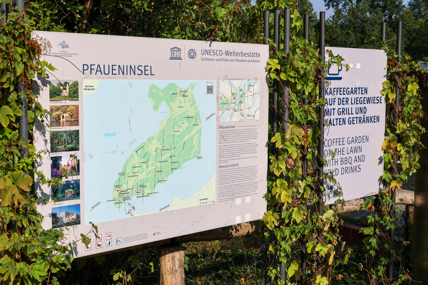 Karte der Pfaueninsel