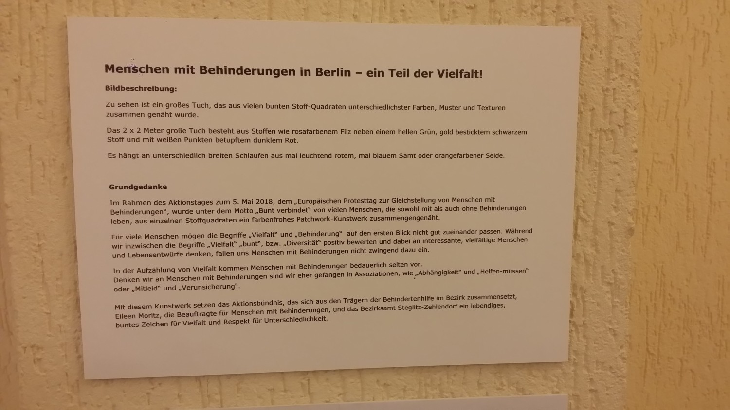 Bildbeschreibung Altagssprache und Braile