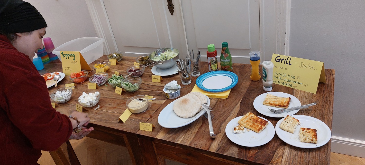 Ein vegetarisch vielfältiges Buffet in der Villa Folke