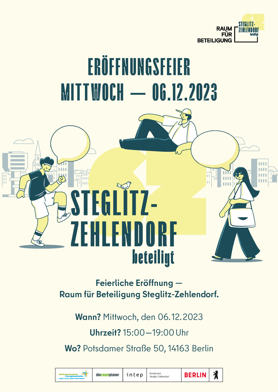 Eröffnungsfeier des Raum für Beteiligung am 06.12.2023