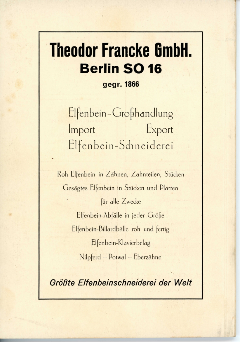 Annonce der Theodor Francke GmbH