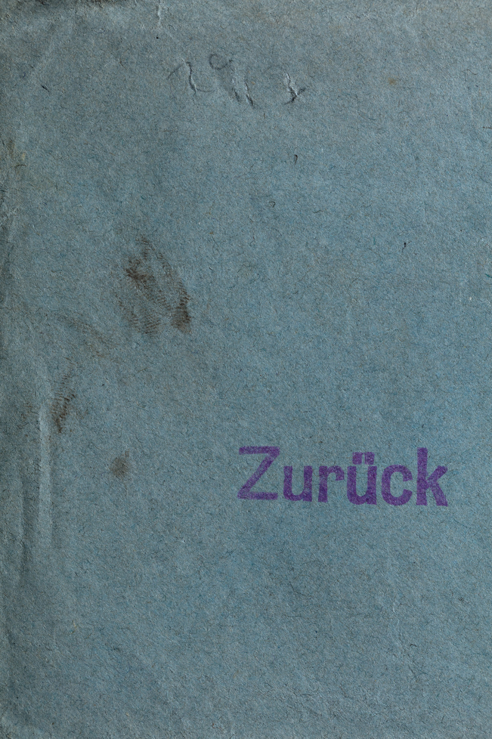 Das Wort "Zurück" gestempelt Papier