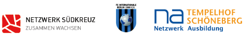 Netzwerk Logo: Netzwerk Südkreuz, FC Internationale, Netzwerk Ausbildung Tempelhof-Schöneberg