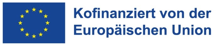 Flagge der Europäischen Union mit dem Zusatz "Kofinanziert von der Europäischen Union"