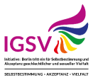 Das Logo der IGSV: Berlin tritt ein für Selbstbestimmung und Akzeptaz geschlechtlicher und sexueller Vielfalt.