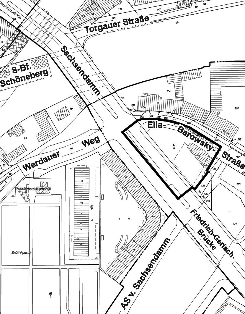Geltungsbereich des Bebauungsplans 7-105 VE