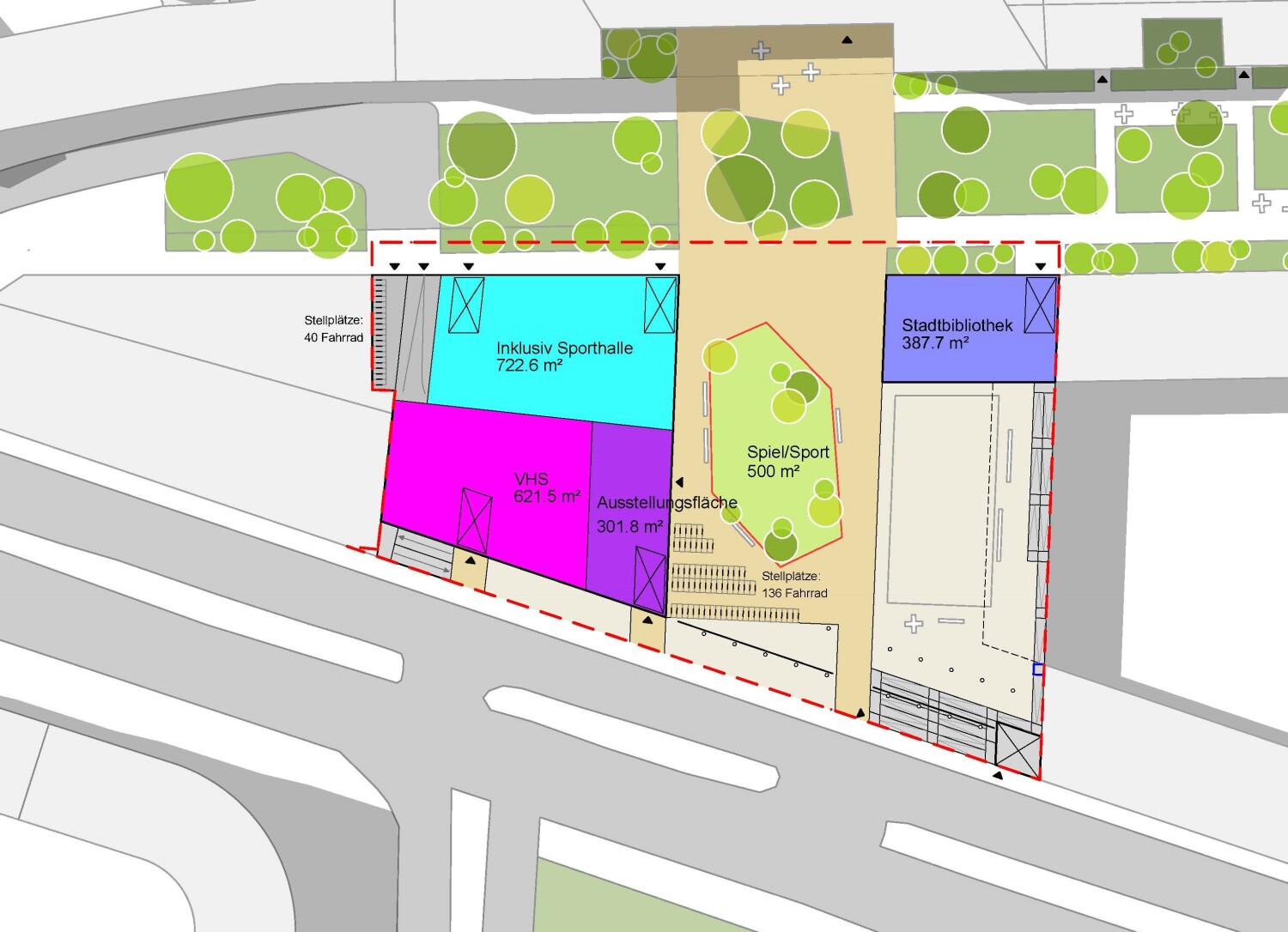 Beispielhafte Nutzung einer Fläche