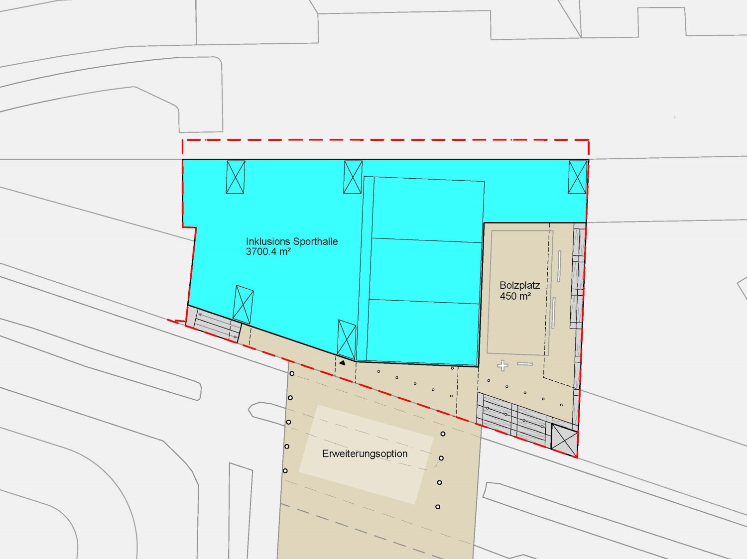Beispielhafte Nutzung einer Fläche im Untergeschoss