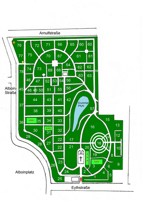Übersichtsplan Friedhof Eythstraße