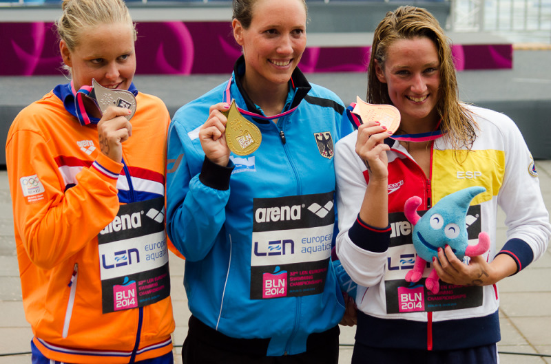 Schwimm-EM-2014 - Deutschland - Isabelle Härle, Niederlande - Sharon von Rouwendaal und Spanien - Mireia Garcia Belmonto