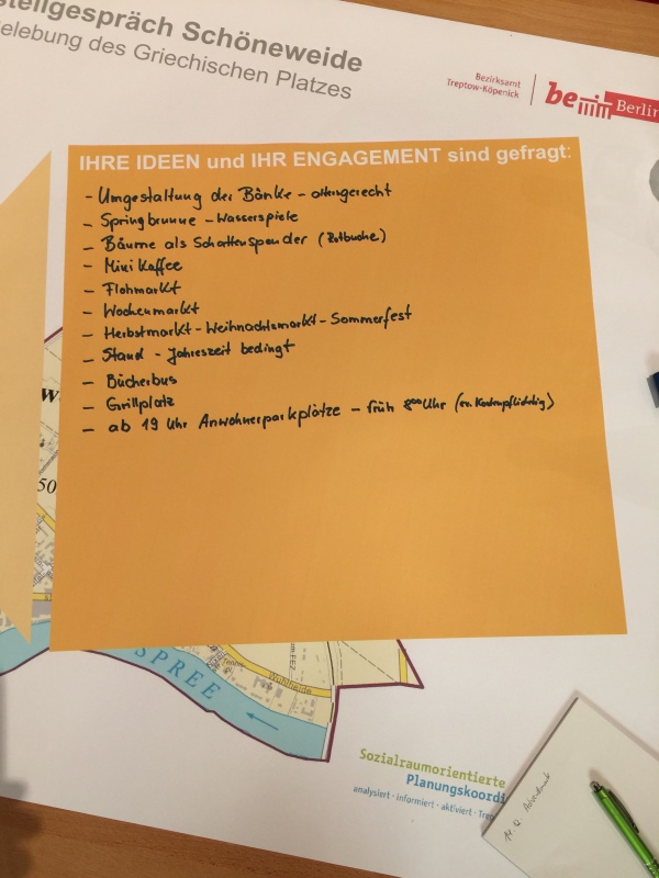 Ortsteilgespräch 20.09.18: Ideen Tisch 3