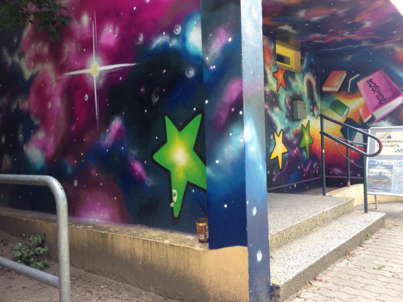 Graffitiprojekt im Rahmen des Pilotprojektes FEIN - Gemeinsam für unseren Kosmos
