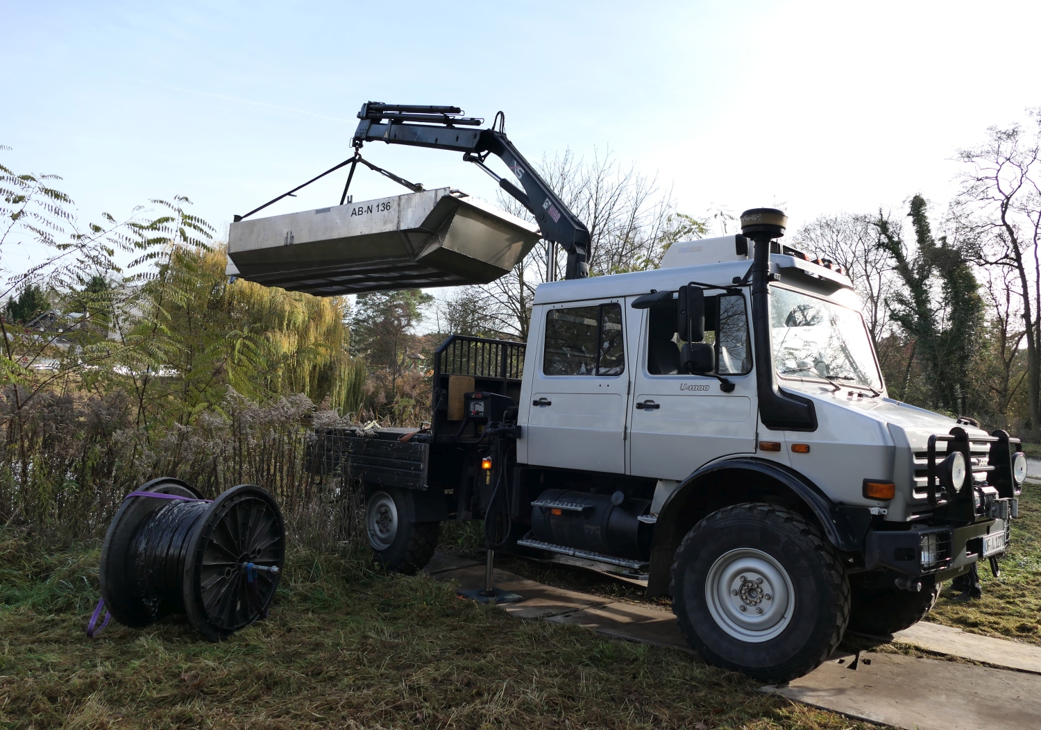 Einrichtung des DRAUSY-Systems im Dorfteich Karolinenhof