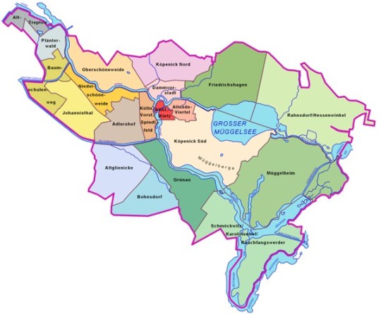 Karte Bezirksregionen - Imagemap