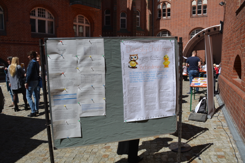 Ausgearbeite Themen der Diversity Challenge auf dem Fest der Vielfalt ausgestellt