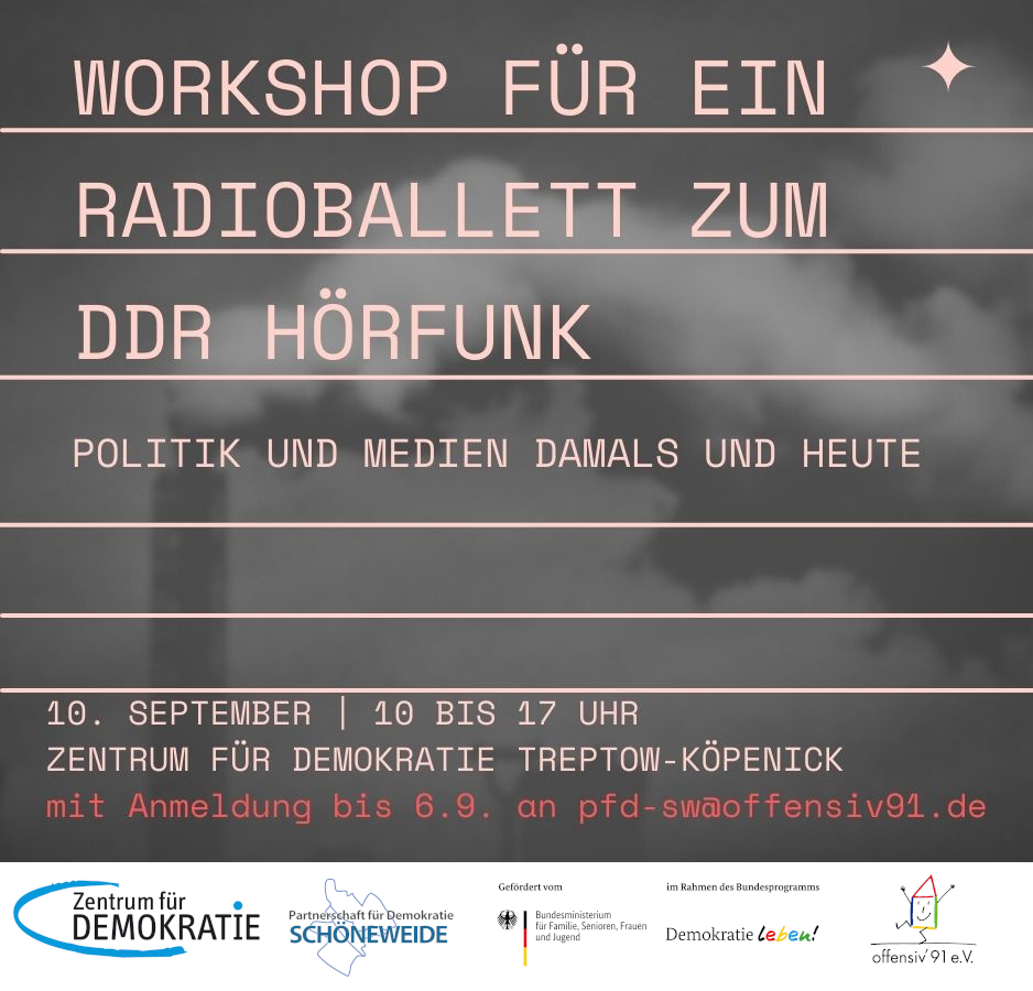 Flyer Workshop für ein Radioballett zum DDR Hörfunk