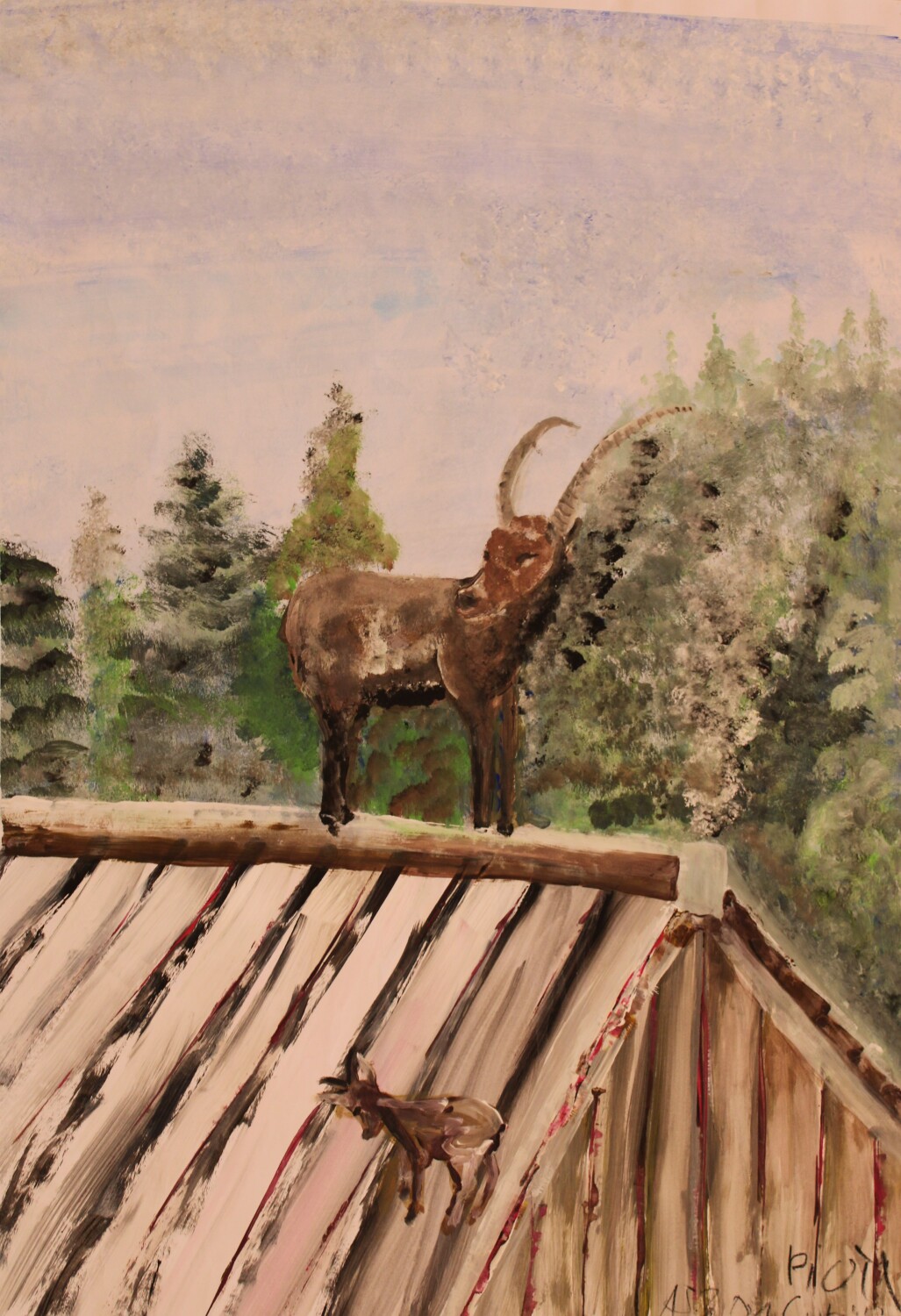 Piotr Copik „Steinbock auf Dach“, o. J.