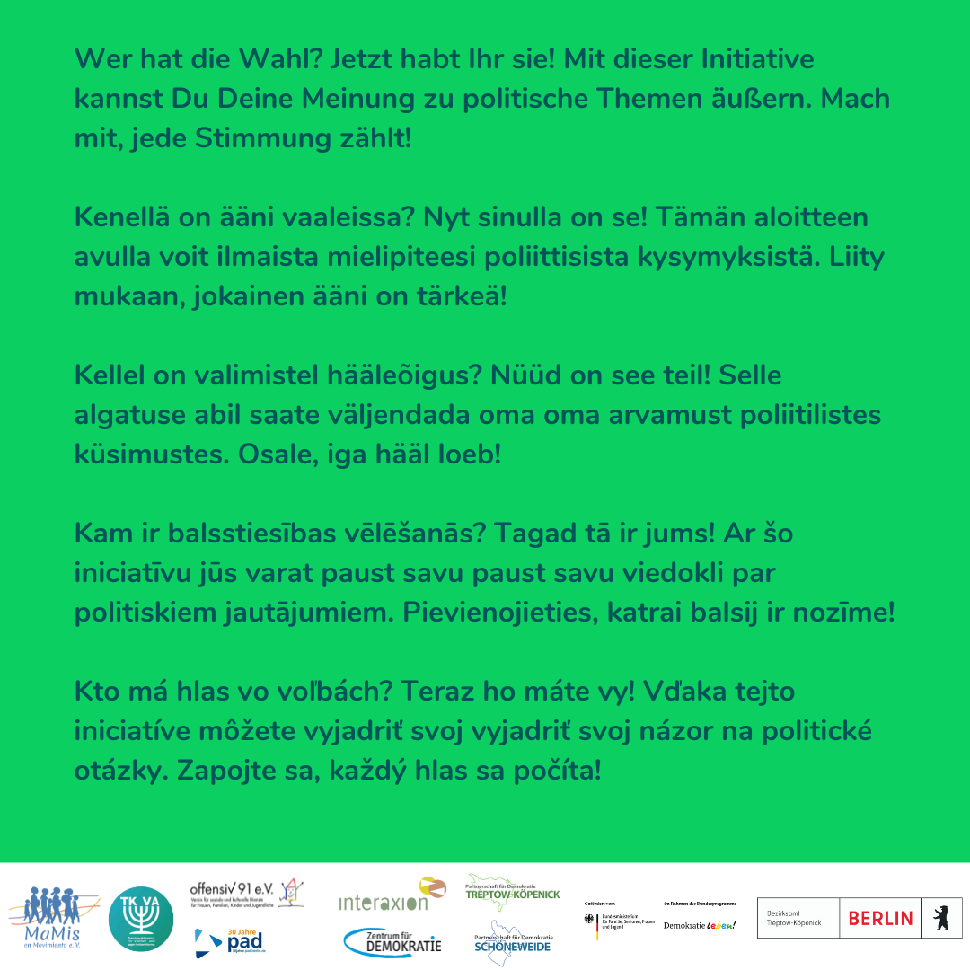 Symbolische Wahlen in Treptow-Köpenick