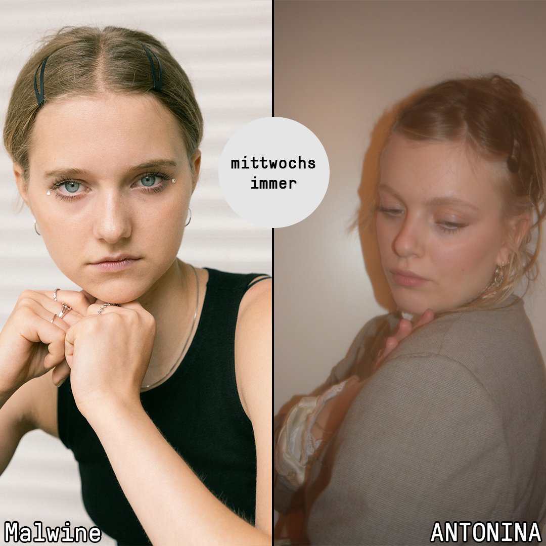 flyer für mittwochs immer am 30.09. - abgebildet sind Malwine und Antonina. Ansonsten stehen keine Infos auf dem Bild.