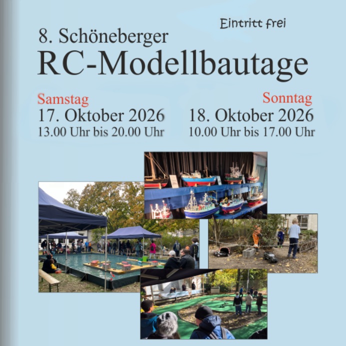 flyer für die schöneberger modellbautage - alle infos stehen auch im text