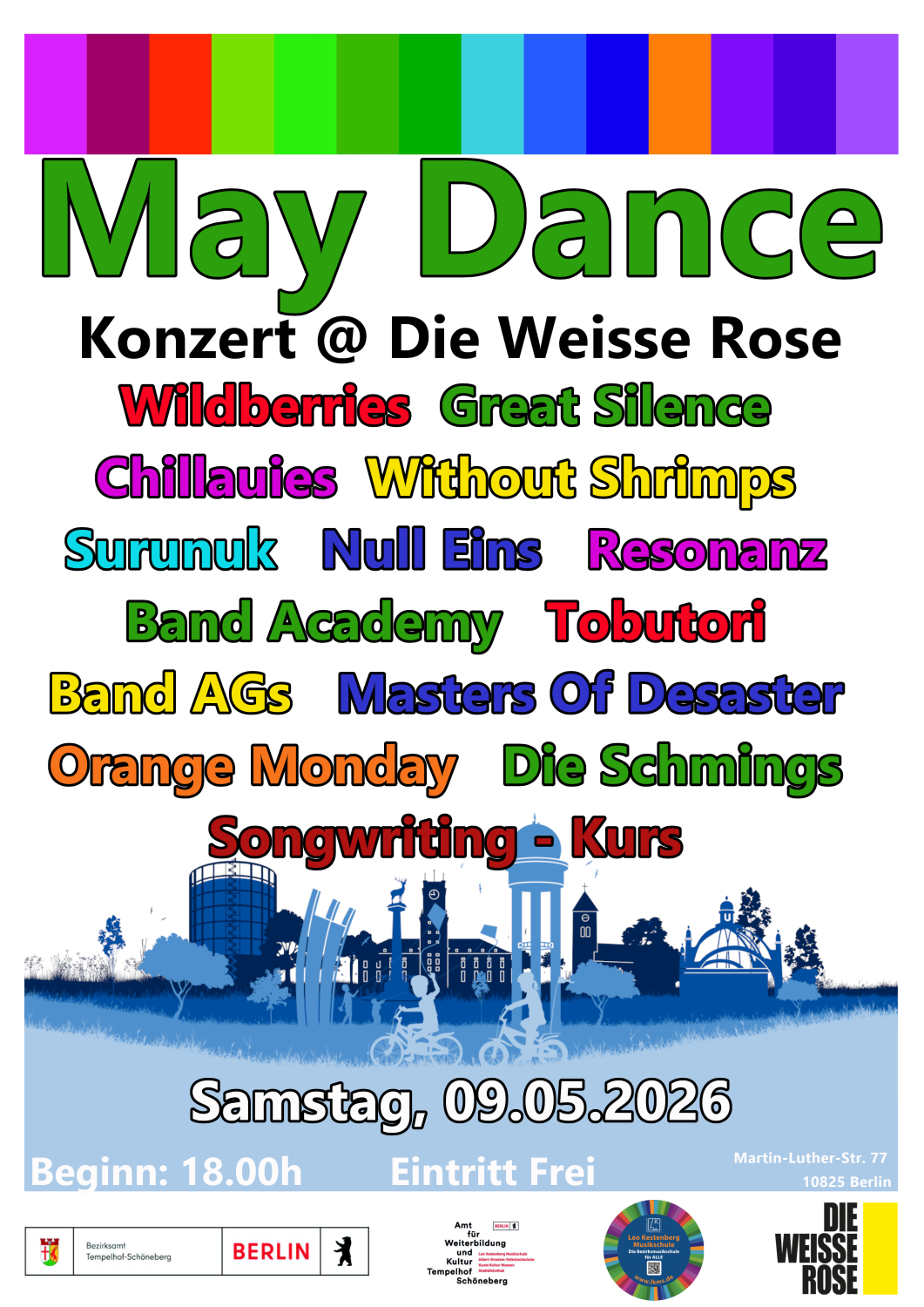 Flyer für das Konzert "May Dance" organisiert der Leo Kestenberg Musikschule