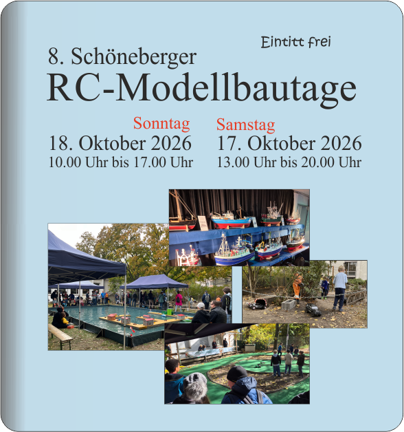 flyer für die schöneberger modellbautage - alle infos stehen auch im text