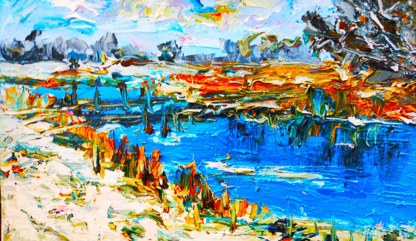 Winterlandschaft, Öl auf Hartfaser 30x40, gerahmt, 2021