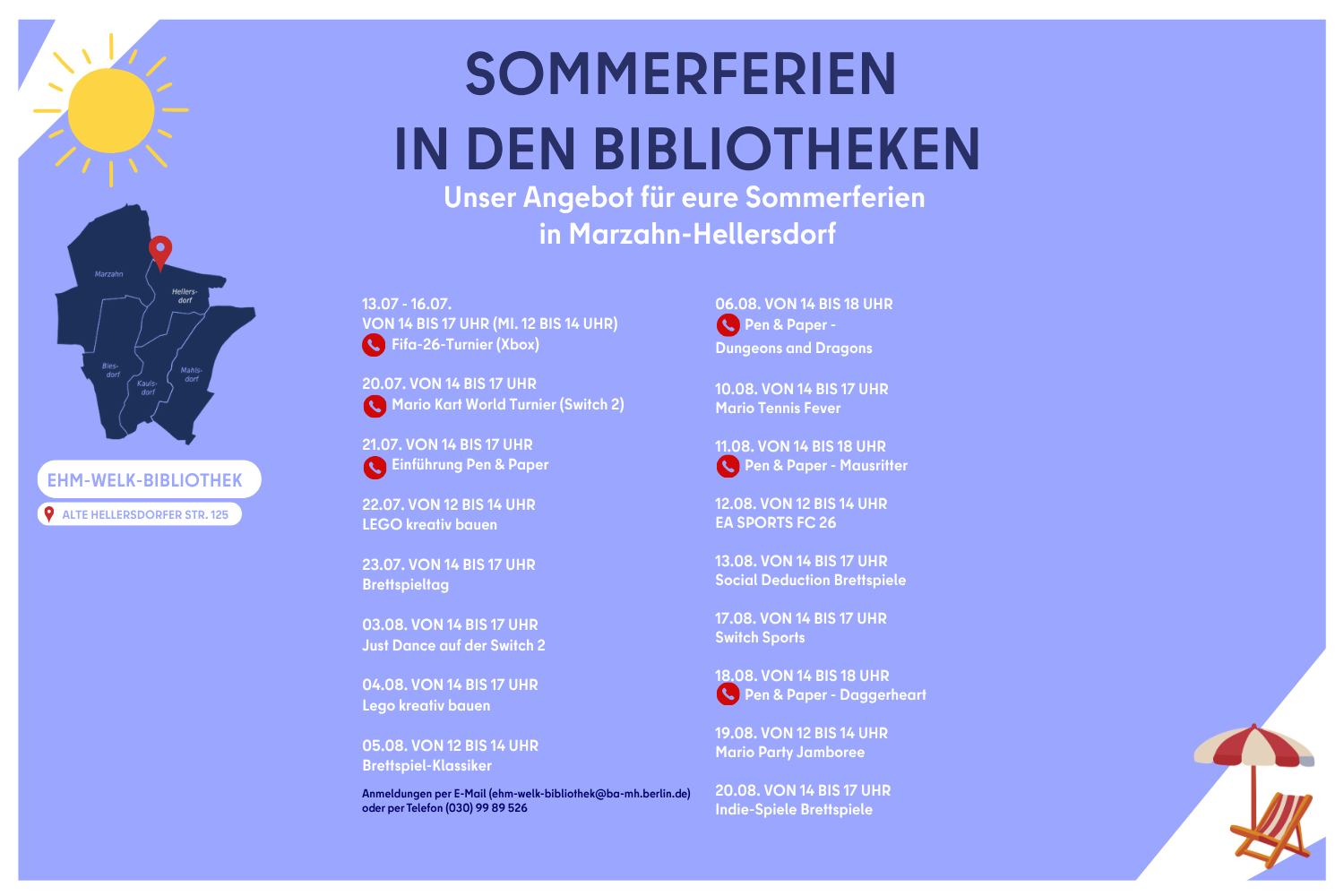 Sommerferienangebot der Ehm-Welk-Bibliothek
