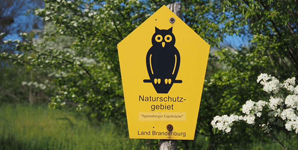 Schild Naturschutzgebiet Sperenberger Gipsbrüche