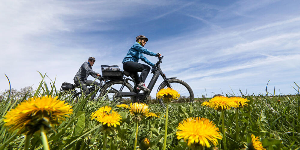 Menschen machen eine Radtour
