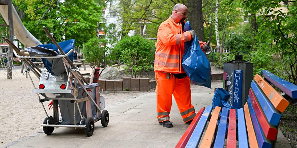 Reinigung von Spielplätzen durch die Stadtreinigung
